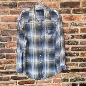 Metropolitan View Plaid Flannel Long Sleeve Button Down Shirt Men's Size XL